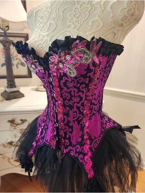 Whimsigoth Halloween Festival Custom Corset Victoria Velvet Costume OOAK 34